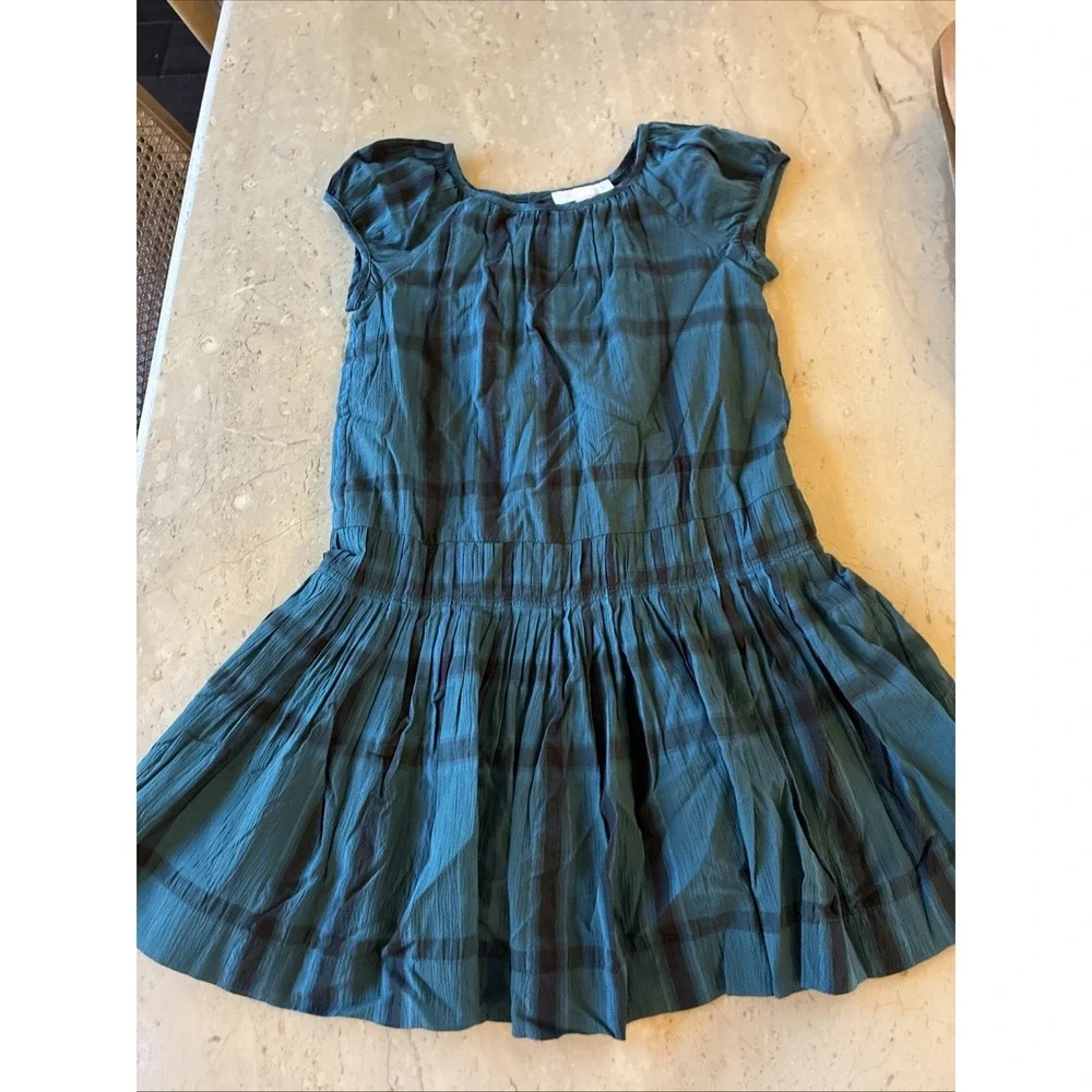 Girl Burberry Plaid Dress Green Size 7Y